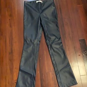 NWT Ming navy faux-leather pants